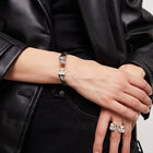 Cuff bracelet with white crystal